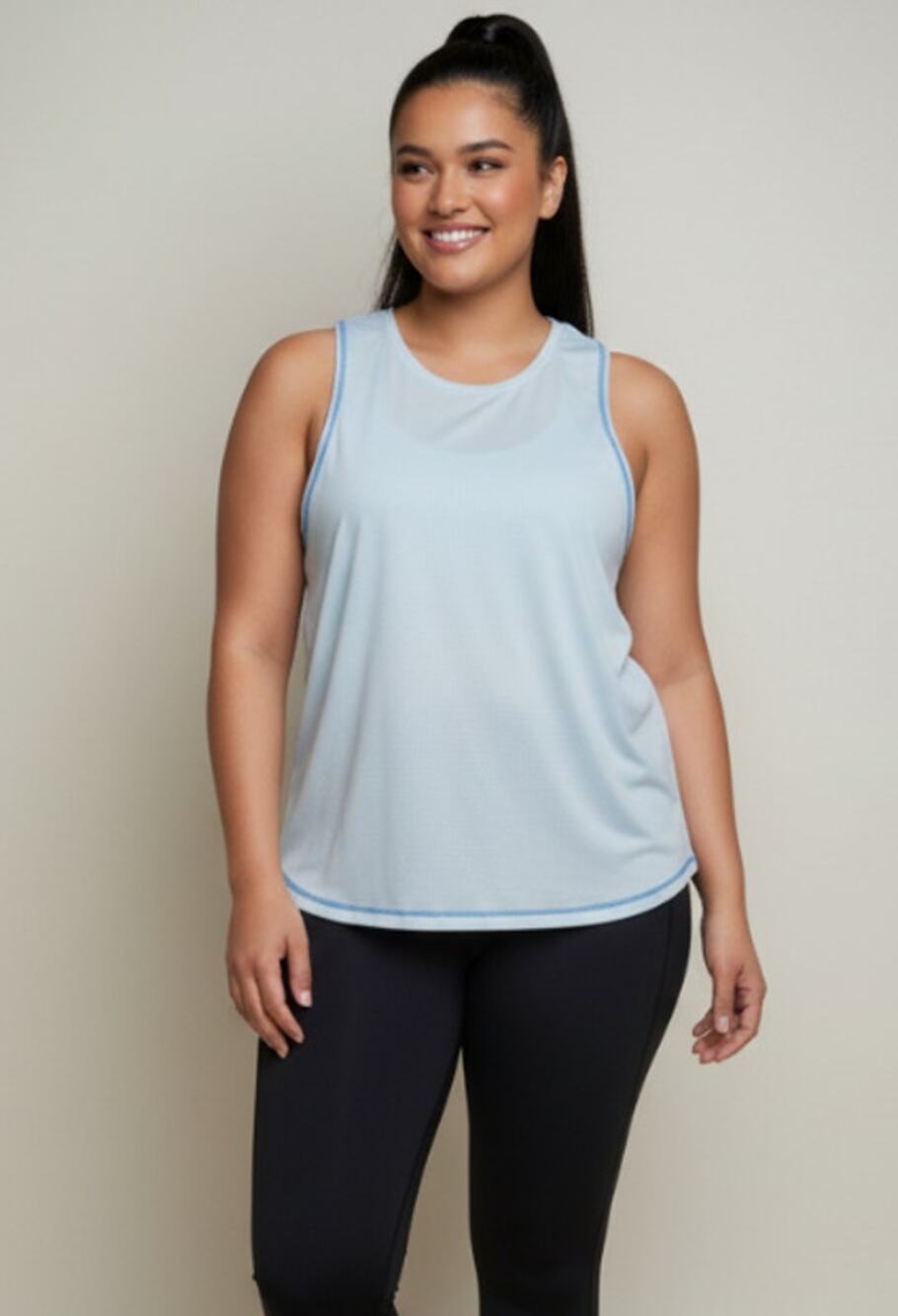Reebok Core 10 Womens 3X Plus Blue Tank Top Sleeveless Round Neck Mesh NEW